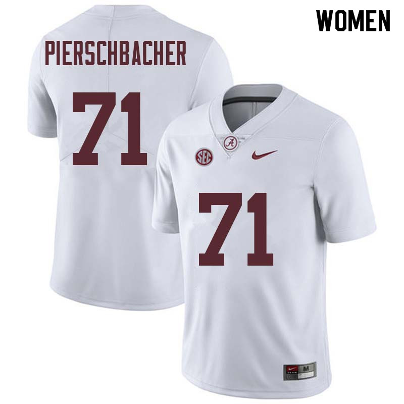 Women #71 Ross Pierschbacher Alabama Crimson Tide College Football Jerseys Sale-White